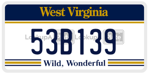 53B139  license plate in WV