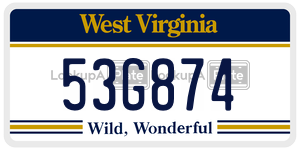 53G874  license plate in WV