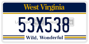 53X538  license plate in WV