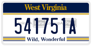 541751A  license plate in WV