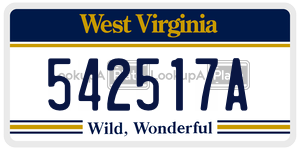 542517A  license plate in WV