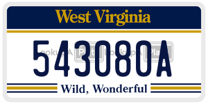 543080A  license plate in WV
