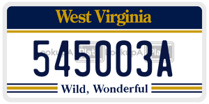 545003A  license plate in WV