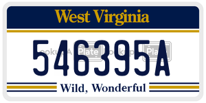 546395A  license plate in WV