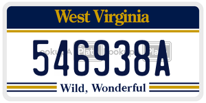 546938A  license plate in WV