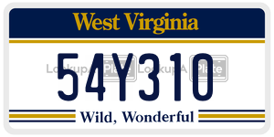 54Y310  license plate in WV