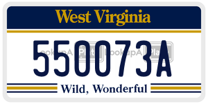 550073A  license plate in WV