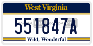 551847A  license plate in WV