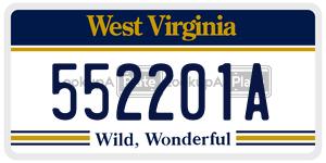 552201A license plate in West Virginia