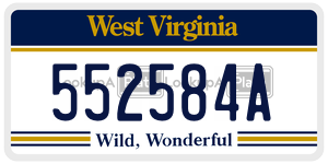 552584A  license plate in WV