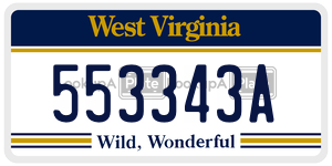 553343A  license plate in WV