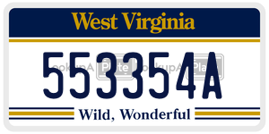 553354A  license plate in WV