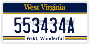 553434A  license plate in WV