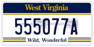 555077A  license plate in WV