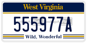 555977A  license plate in WV