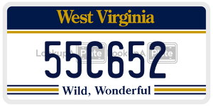 55C652  license plate in WV