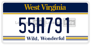55H791  license plate in WV
