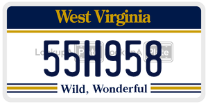 55H958  license plate in WV