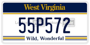 55P572  license plate in WV