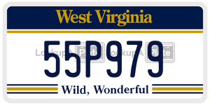 55P979  license plate in WV