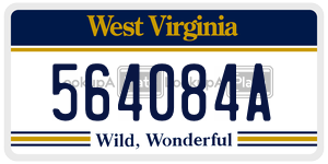 564084A  license plate in WV