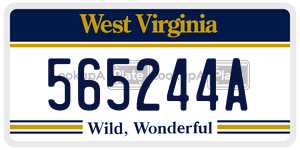 565244A  license plate in WV
