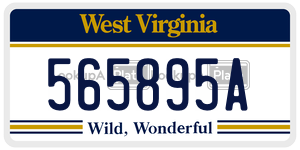 565895A  license plate in WV