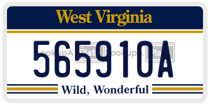565910A  license plate in WV