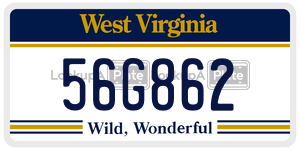 56G862  license plate in WV
