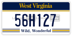 56H127  license plate in WV