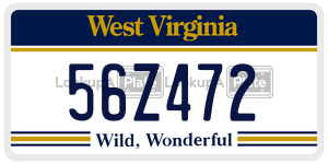 56Z472  license plate in WV
