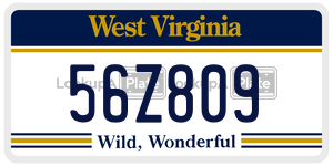56Z809  license plate in WV