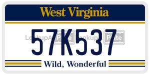 57K537 license plate in West Virginia