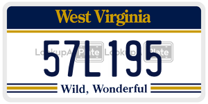 57L195 license plate in West Virginia