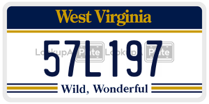 57L197  license plate in WV