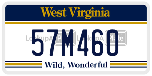 57M460  license plate in WV