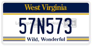 57N573  license plate in WV
