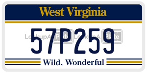 57P259  license plate in WV