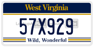 57X929  license plate in WV
