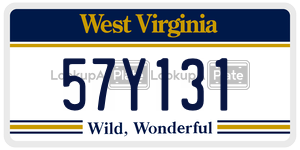 57Y131  license plate in WV