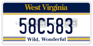 58C583  license plate in WV