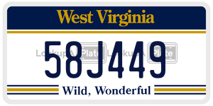 58J449  license plate in WV