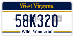 58K320  license plate in WV