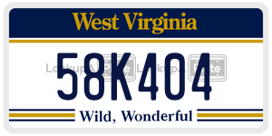 58K404  license plate in WV