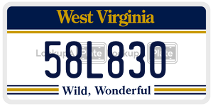 58L830  license plate in WV