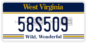 58S509  license plate in WV