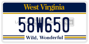58W650  license plate in WV
