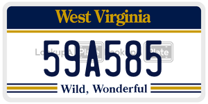 59A585  license plate in WV