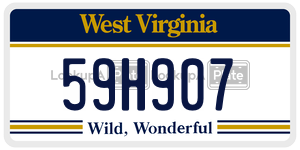 59H907  license plate in WV