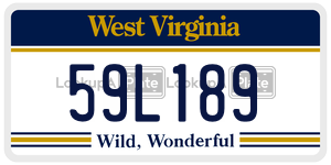 59L189  license plate in WV